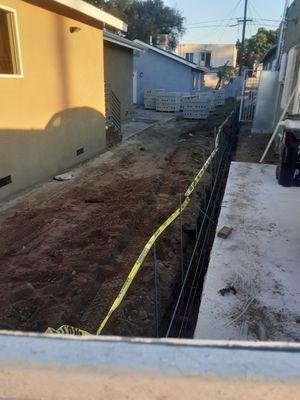 Property line Wall footing.