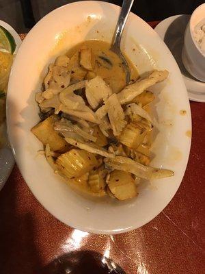 Pattaya Fried Potatoes (with chicken), not the full portion because we couldn't wait!