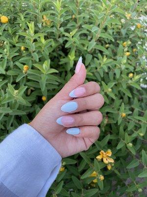 Acrylic full set with almond shape