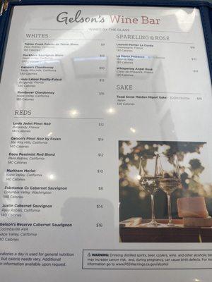 Wine Menu