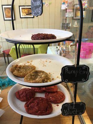 Red Velvet and Pumpkin Cookies