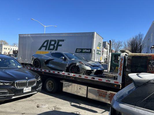 Vehicle being delivered to VMA.