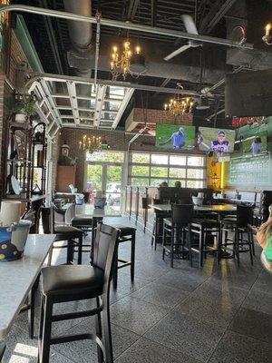 View from bar on indoor/outdoor space