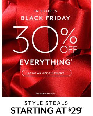 Receive 30% off your entire purchase starting Thursday, November 21st, through Tuesday, December 3rd!