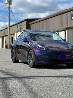 Model Y Performance wrapped in 3M deep space gloss