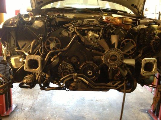 Audi A4 removal of cylinder heads and timing belt due to timing belt breaking. We will tackle any and all jobs!!