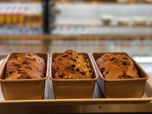 Fresh warm banana bread at Apple Tree Gourmet!