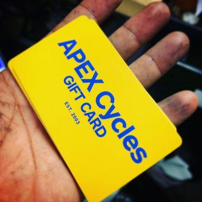 Don't know what to get your bike loving friend/family? An APEX gift card is the perfect gift.