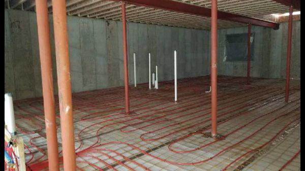 Radiant pex tubing in basement floor