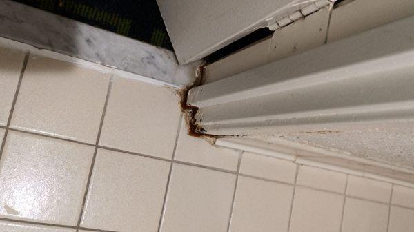 Surprise...more rust by the bathroom door