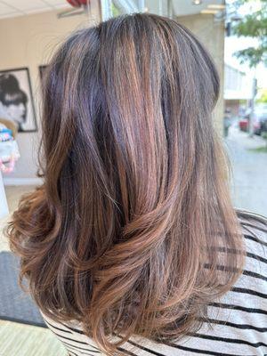 Dimensional Color, Gloss/Glaze, Long Haircut.