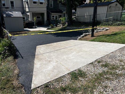 This was after the job was finished they dug out the grass and put a lot of stone and extended my drive way.