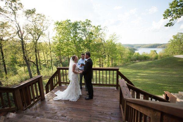 Wedding Ceremony with a stunning view in Arkansas.