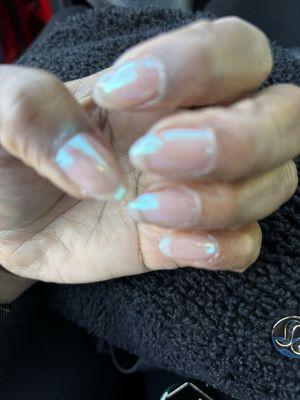 Dip SNS with OPI powder for the frost look