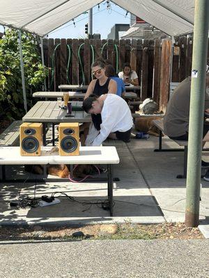 Patio... deck... very dog friendly