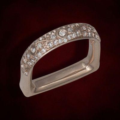 Pave diamond designer band