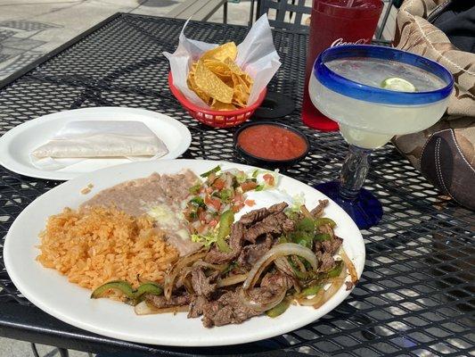 Lunch size steak fajitas