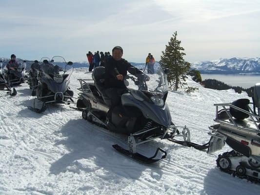 My husband on his snowmobile