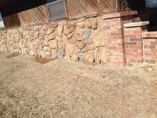 Foundation repair and installed Stonewall Inn Mountain View Oklahoma