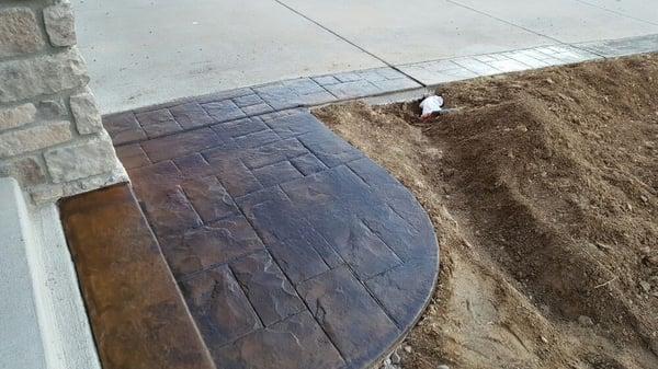 Acid Stained, slate stamped concrete-Northglenn