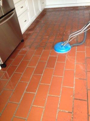 Removing the soil from your grout lines makes all the difference in the world!