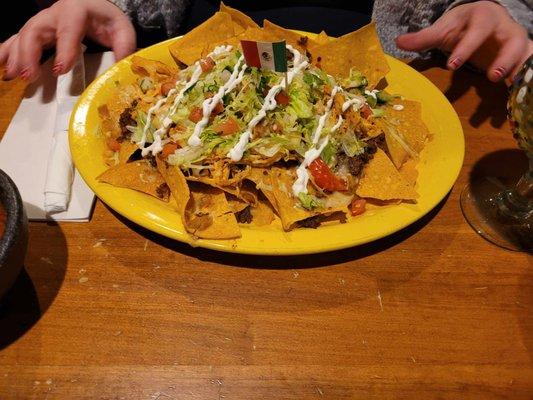 nachos with beef and chicken