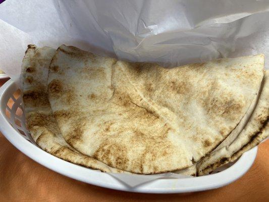 Delicious, hot fresh, pita, nice and thin