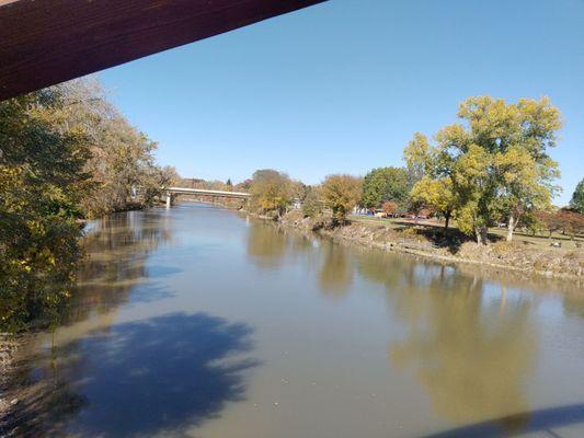 Looking over the river from the tridge