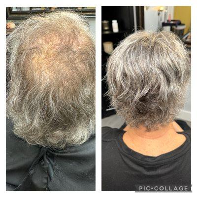 Hair toppers before and after