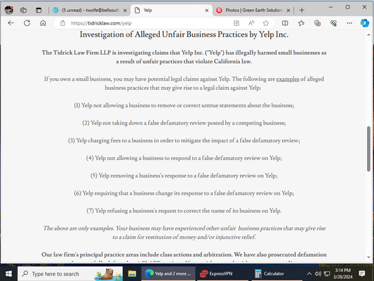 Consumer Alert -  Yelp routinely provides misinformation, wrong information, and does nothing to correct the record when proof is provided.