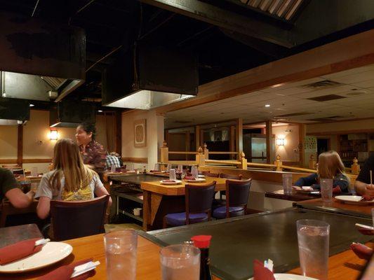 Dining space overlooking the sushi bar