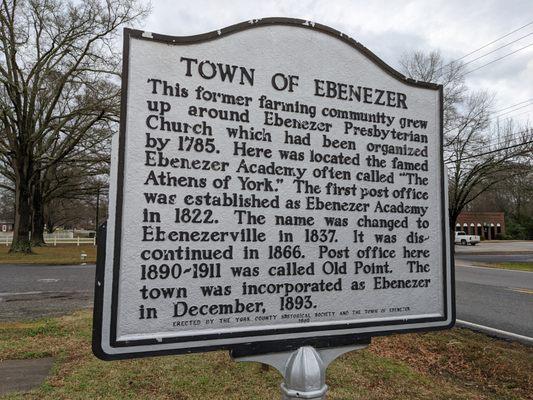 Town of Ebenezer Historical Marker, Rock Hill