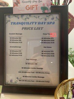 Price list