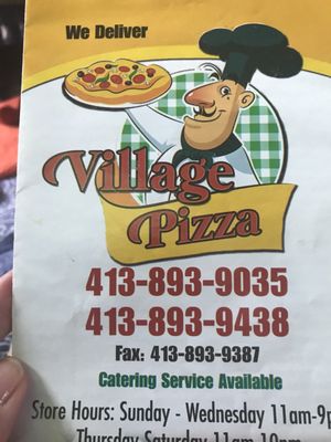 village pizza monson ma