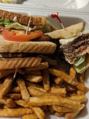 Triple decker bacon burger club 1-25-20 very delicious and filling