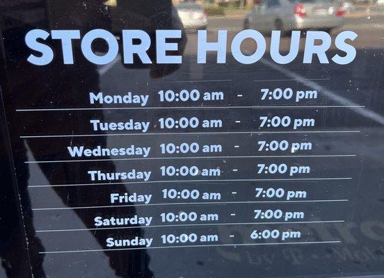 Store hours