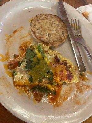 Western Omelet with spinach added