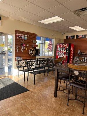 Great inside space to hang out at while waiting for car wash!