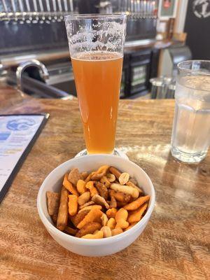 IPA and a truly magical complimentary snack mix