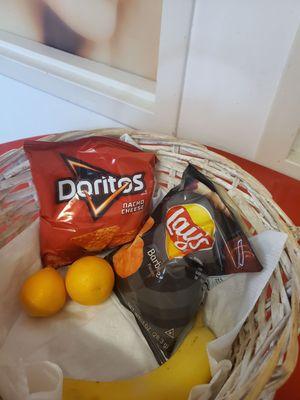 Chips and fruit