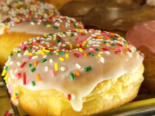 Some love sprinkled donuts early in the morning