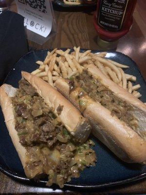 Philly Cheesesteak Sandwich with American Cheese