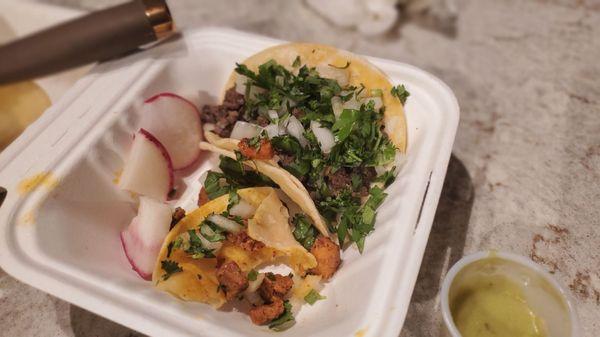 Carne Asada taco, and the remnants of what my wife hadn't devoured yet.