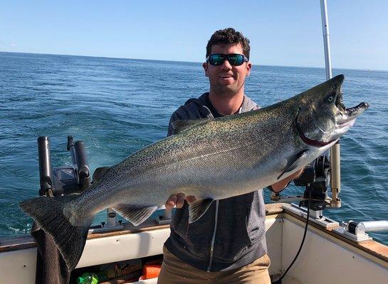 24 pound king salmon caught on one of our fishing charters in Kewaunee.