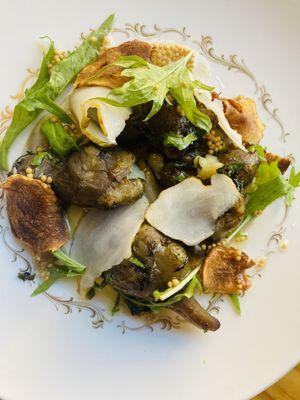 Sunchokes cooked in three ways , (from our seasonal vegetables menu)