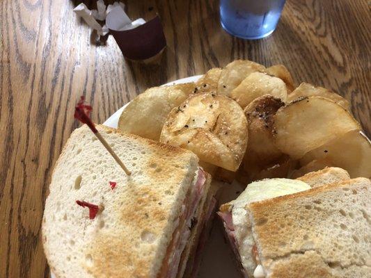 Ham & Turkey Club with Hot Chips!!!