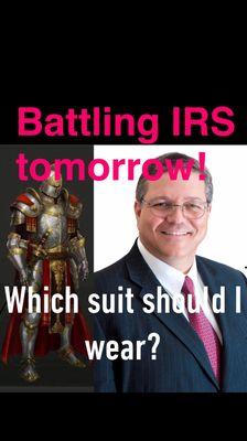 Doing battle with the IRS tomorrow... Which suits should I wear? #GameOfThrones #DoingBattle #Combat #MikeAllbright #Taxcleanup