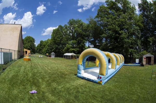 Our Sports Field with one of our Inflatables Set Up