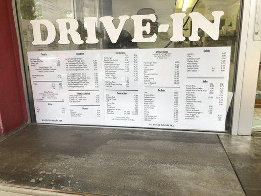 Menu in window