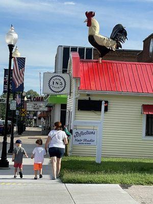 The outside of the restaurant- "Biggest  In Town"